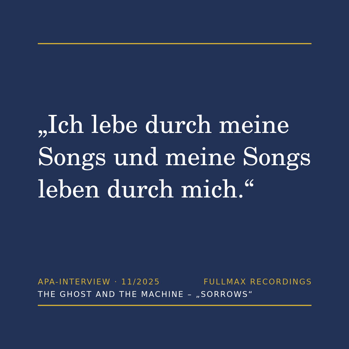 APA-Interview-Zitat zu Sorrows