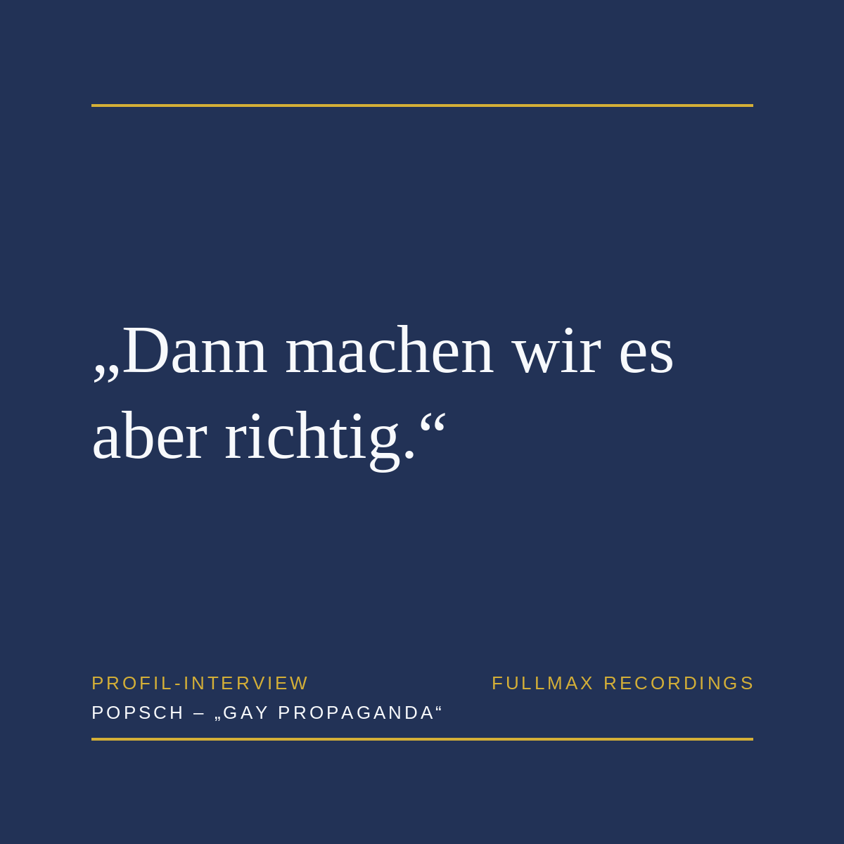 Pressezitat profil-Interview mit Popsch: Dann machen wir es aber richtig.
